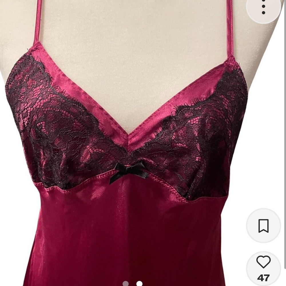Ambrielle Pink and Black Satin Slip